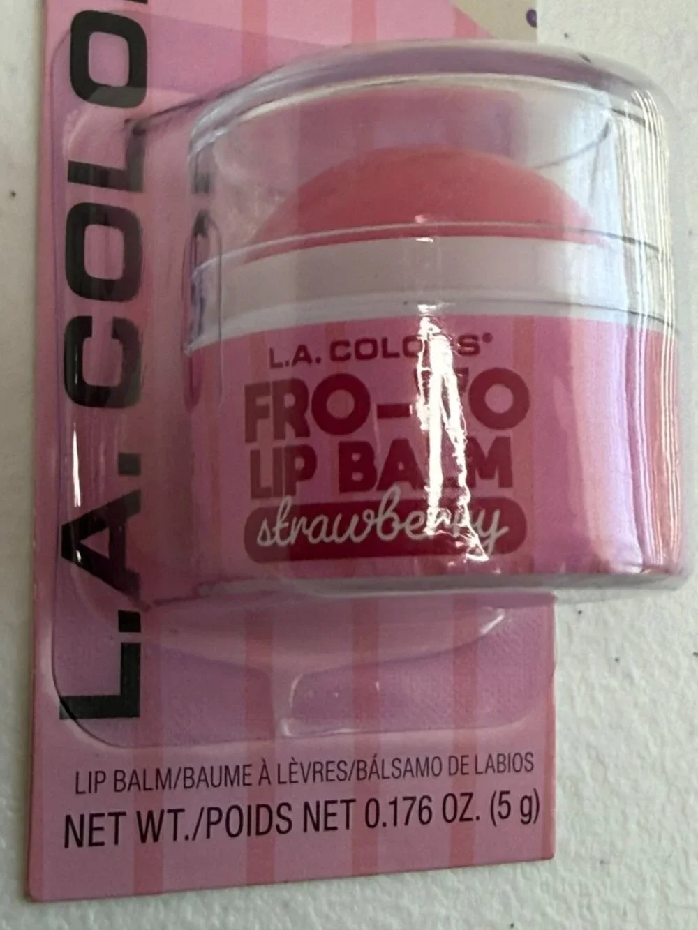 L.A. Colors Fro-Yo Lips Strawberry Scented Lip Balm New
